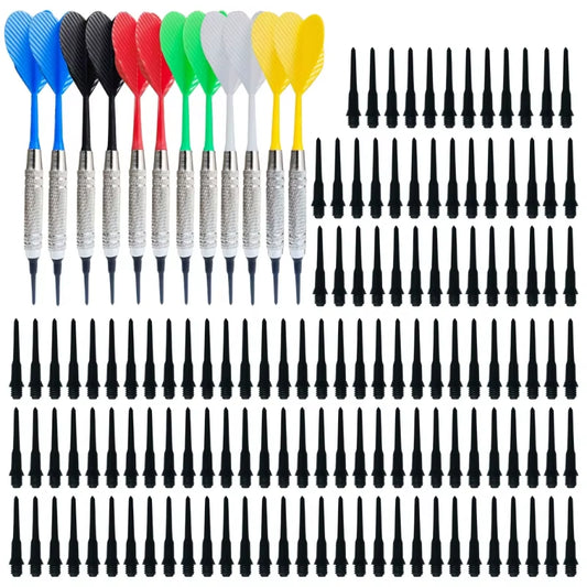 12Pcs Soft Tip Darts with 100Pcs Darts Tip Professional Indoor Plastic Tip Darts for Electronic Darts Board Accessories